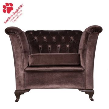 3A Mobilya Modern Tekli Kahverengi Chesterfield