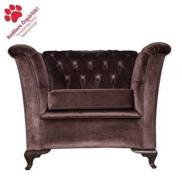 3A Mobilya Modern Tekli Kahverengi Chesterfield