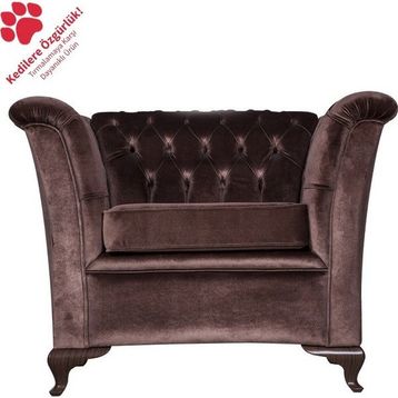 3A Mobilya Modern Tekli Kahverengi Chesterfield