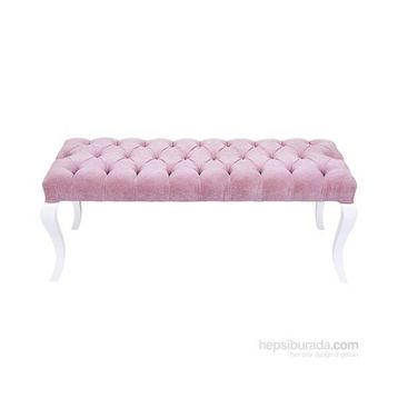 3A Mobilya Pembe Kapitone Taşlı Puf
