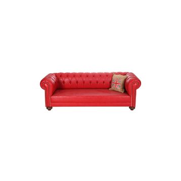 3A Mobilya Red Leather Chesterfield