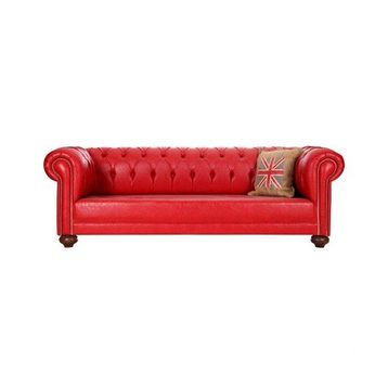 3A Mobilya Red Leather Chesterfield