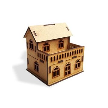 3D Balkonlu Ev Ahşap Maket