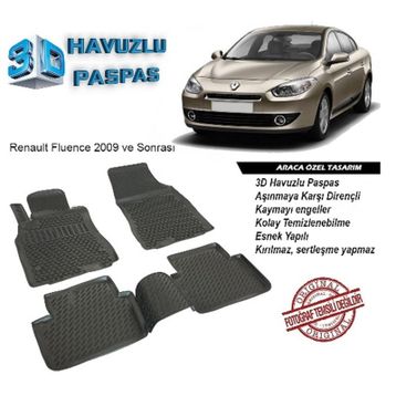 3D RZPY152303 Renault Fluence Havuzlu Paspas