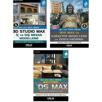 3D Studio Max Eğitim Seti 3 Kitap Takım Kodlab Yayın Dağıtım