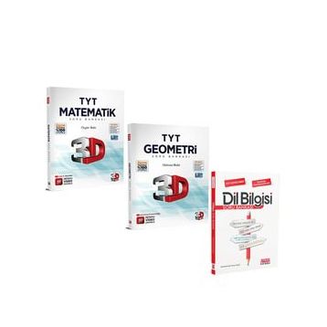 3D - TYT Matematik ve Geometri ile AKM Dil Bilgisi 3 Kitap Soru Bankası Seti