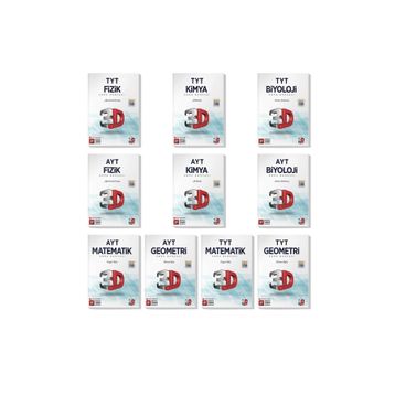 3D Yayınları 3d 2023 Tyt Ayt Matematik Geometri Fizik Kimya Biyoloji Soru Bankası Seti 10 Kitap