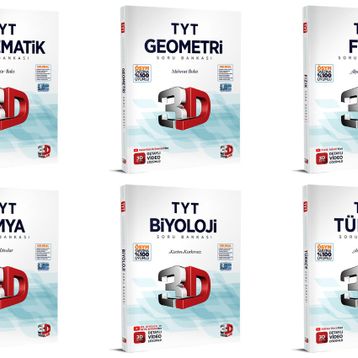 3D Yayınları 6 Kitap Bir Arada TYT Tüm Dersler Soru Bankası Seti