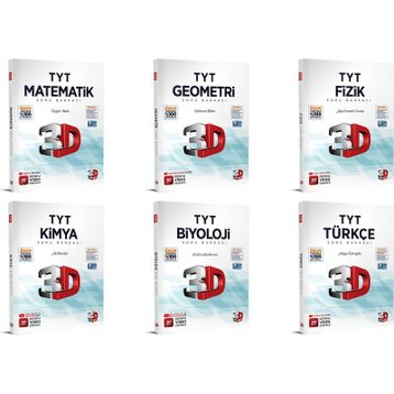 3D Yayınları 6 Kitap Bir Arada TYT Tüm Dersler Soru Bankası Seti