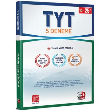 3D Yayınları TYT 5 Deneme Tamamı Video Çözümlü