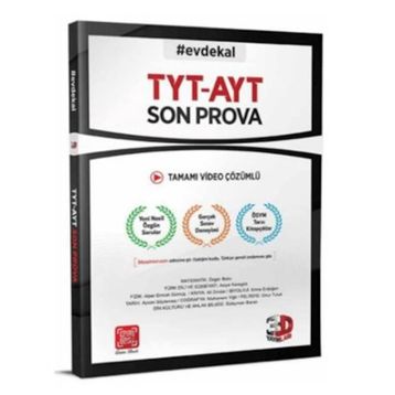 3D Yayınları TYT AYT Son Prova Denemeleri Tamamı Video Çözümlü