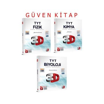 3D Yayınları TYT Fizik + Kimya + Biyoloji Soru Bankası Seti