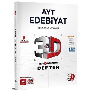 3D Yayınları - YKS AYT Edebiyat Video Destekli Defter