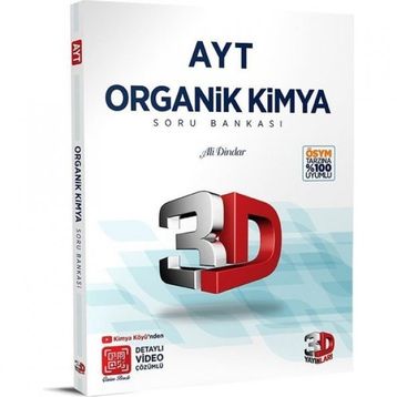 3D YKS AYT Organik Kimya Soru Bankası Video Çözümlü 3D Yayınları
