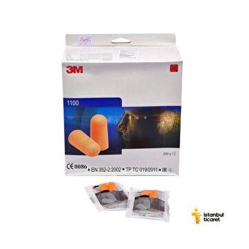 3M 1100 İpsiz Silikon 200 Çift Kulak Tıkacı