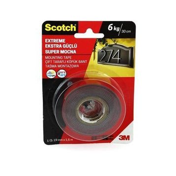 3M 4002 19 mm 1.5 m Scotch Çift Taraflı Şeffaf Bant