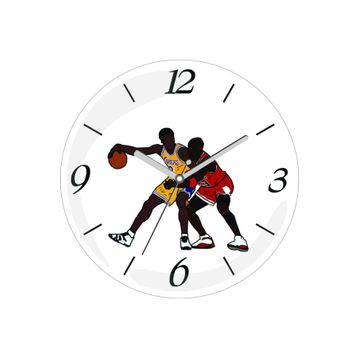 3M DOP6502961IGO Kobe Bryant Vs Jordan Sessiz Akar Duvar Saati