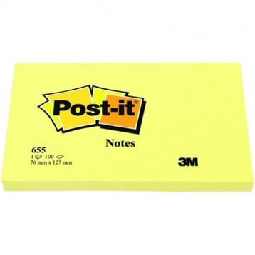 3M Post-it 655 Sarı Yapışkanlı Not Kağıdı