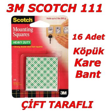 3M Scotch 111 Çift Taraflı Yapışkan Kareler