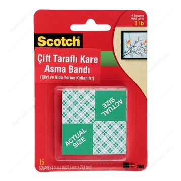 3M Scotch 111 Çift Taraflı Yapışkan Kareler