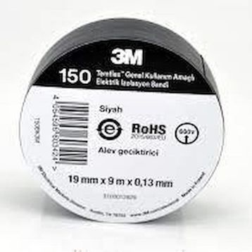 3M XZ004602904 1300E Siyah Temflex Pvc Bant