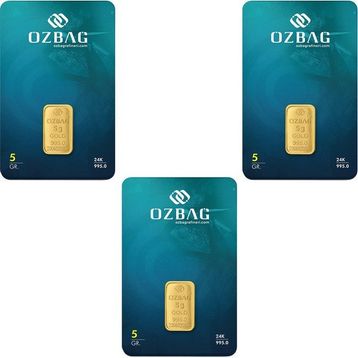 3X5 gr 24 Ayar Külçe Altın