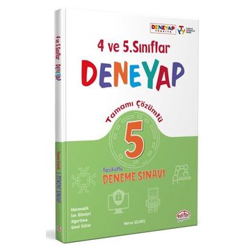 4-5. Sınıf Deneyap Tamamı Çözümlü 5 Deneme Sınavı - Editör Yayınları