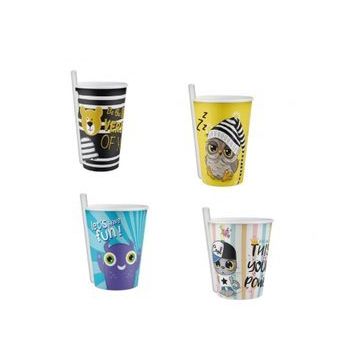 4 Adet 400 Ml Kendinden Pipetli Bardak