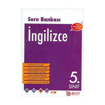 4 Adım Yayınları 5. Sınıf İngilizce Soru Bankası