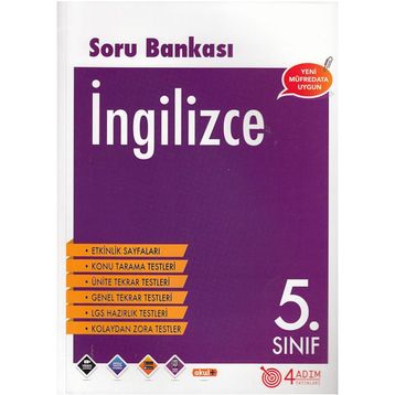 4 Adım Yayınları 5. Sınıf İngilizce Soru Bankası