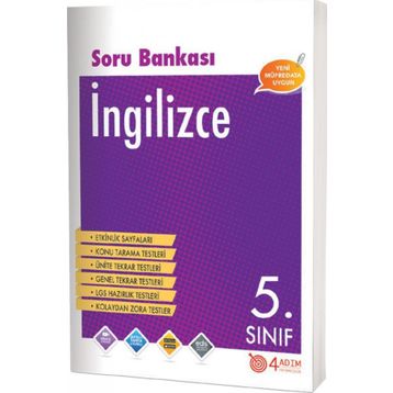 4 Adım Yayınları 5. Sınıf İngilizce Soru Bankası