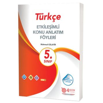 4 Adım Yayınları 5. Sınıf Türkçe Etkileşimli Konu Anlatım Föyleri