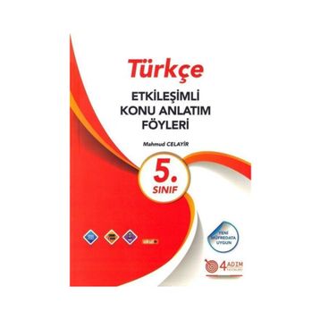 4 Adım Yayınları 5. Sınıf Türkçe Etkileşimli Konu Anlatım Föyleri