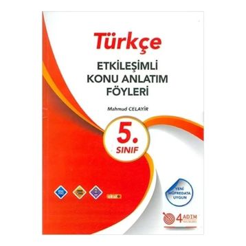 4 Adım Yayınları 5. Sınıf Türkçe Etkileşimli Konu Anlatım Föyleri