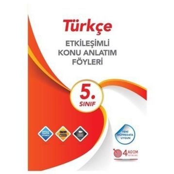 4 Adım Yayınları 5. Sınıf Türkçe Etkileşimli Konu Anlatım Föyleri