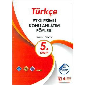 4 Adım Yayınları 5. Sınıf Türkçe Etkileşimli Konu Anlatım Föyleri