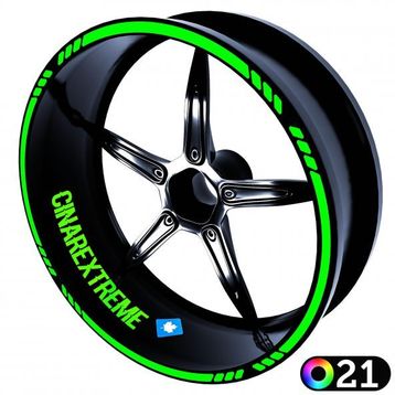 4 Parçalı Kesikli Jant Şeridi Sticker Reflektif & Floresan Renkler Çınar Extreme
