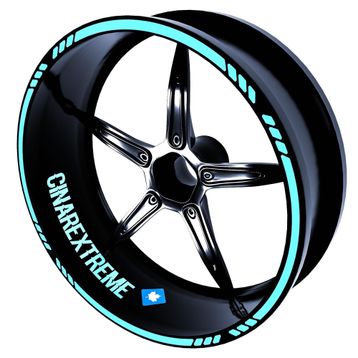 4 Parçalı Kesikli Jant Şeridi Sticker Reflektif & Floresan Renkler Çınar Extreme