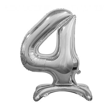 4 Rakam Gümüş 80 cm Folyo Balon