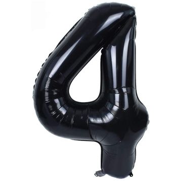 4 Rakam Siyah 100 cm Folyo Balon