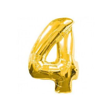 4 Rakamı Altın 40 inch Folyo Balon