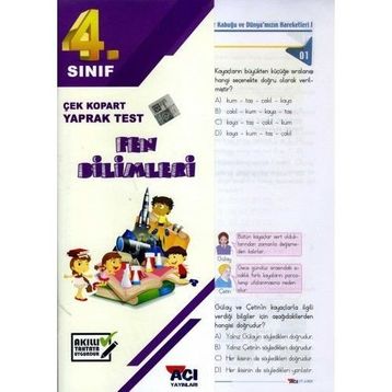 4. Sınıf Fen Bilimleri Çek Kopart Yaprak Test - Açı Yayınları