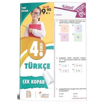 4. Sınıf Türkçe Çek Kopar Yaprak Test-Benim Hocam & Eğitim Dünyası