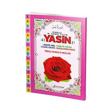 41 Yasin Türkçe Okunuşlu Fihristli - Rahle Boy - Pembe - Kolektif