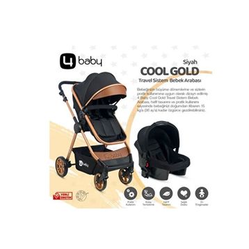 4Baby Cool Gold Travel Sistem Siyah Bebek Arabası