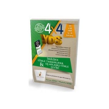 4x4 YDS Cümle Tamamlama Çeviri ve Eş Anlamlı Cümle 1. Kitap-Pelikan Yayınları