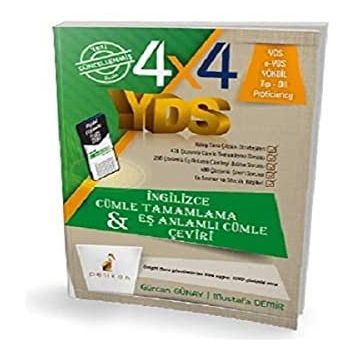 4x4 YDS Cümle Tamamlama Çeviri ve Eş Anlamlı Cümle 1. Kitap-Pelikan Yayınları