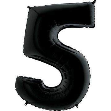 5 Rakam Siyah 100 cm Folyo Balon