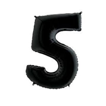 5 Rakam Siyah 100 cm Folyo Balon