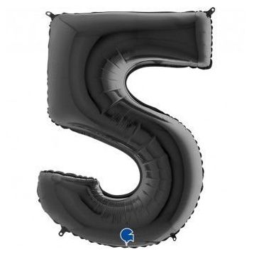 5 Rakam Siyah 100 cm Folyo Balon
